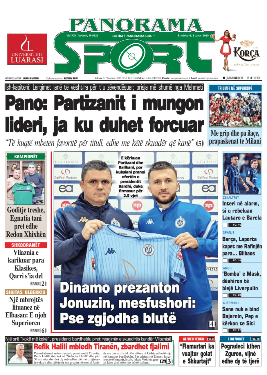 Prima-pagina-Panorama Sport-oggi-edizione-di-oggi-20250108